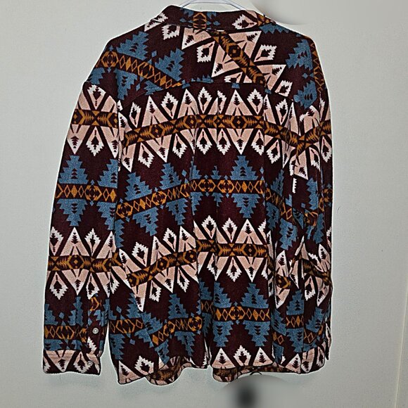 Wrangler Wrancher Western Fleece Button-Up Shacket Womens XXL - Picture 3 of 5